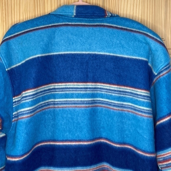 VINTAGE Out Brook Western Stripe Print Fleece Button-up Size Large - Picture 12 of 16